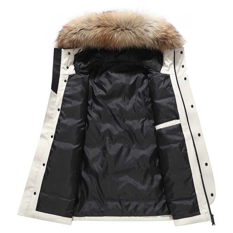 Hooded Down Jacket Thick Warm Coat Fur Collar