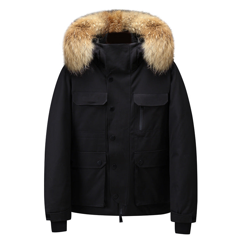 Hooded Down Jacket Thick Warm Coat Fur Collar