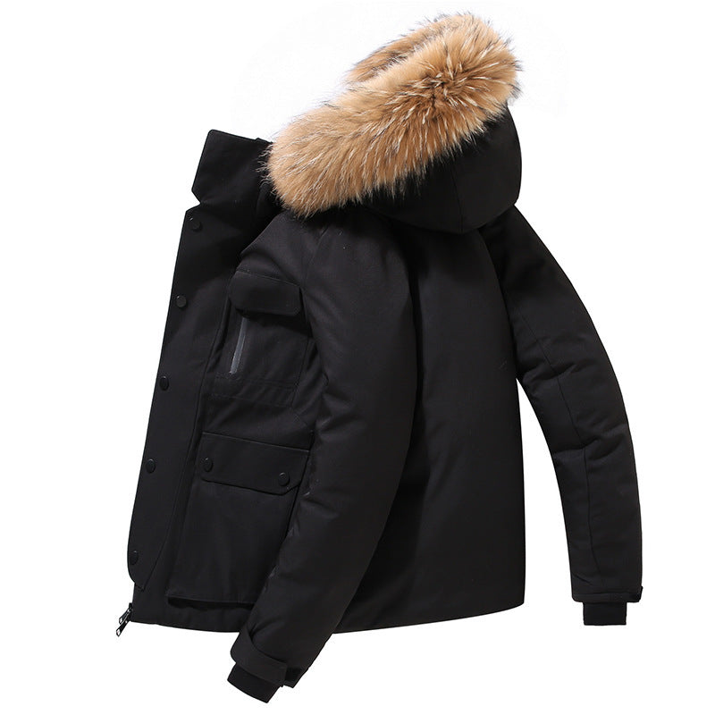 Hooded Down Jacket Thick Warm Coat Fur Collar