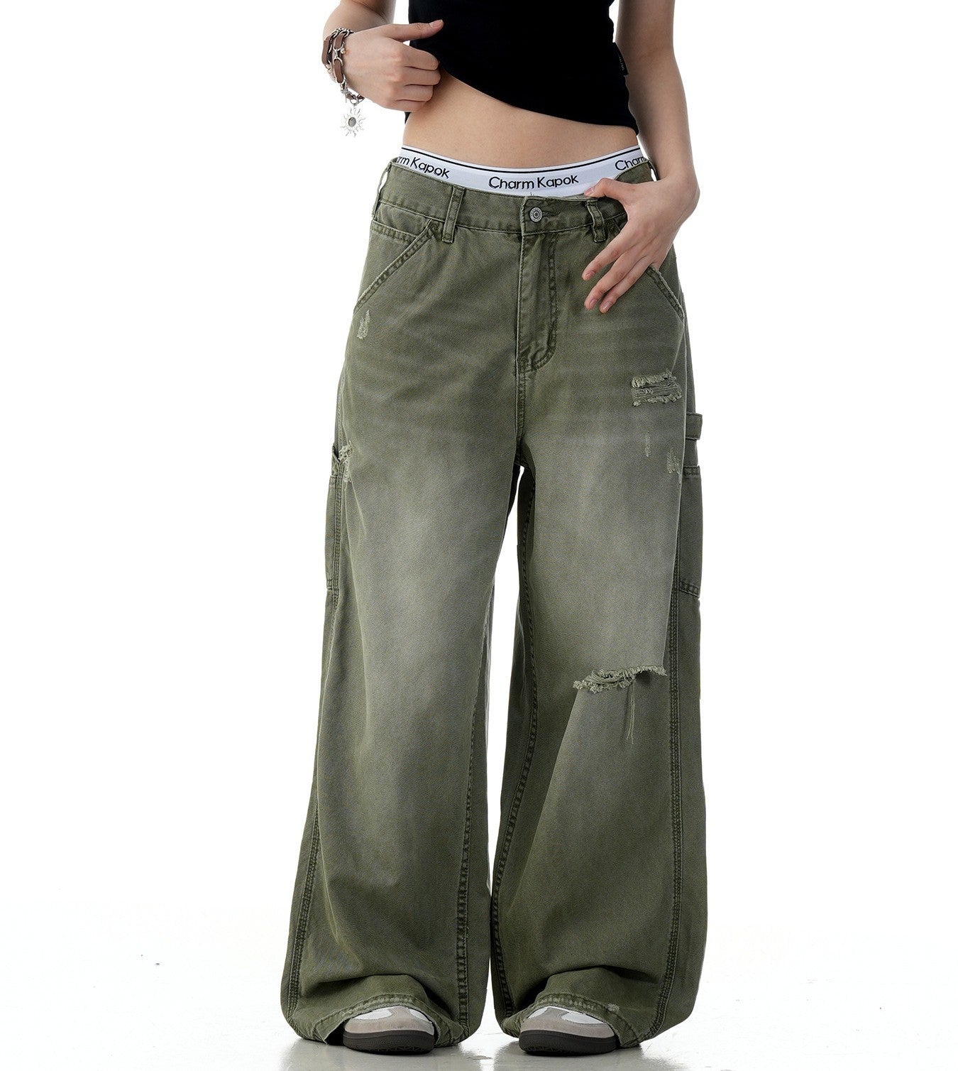 Baggy Retro Tattered Jeans Jeans