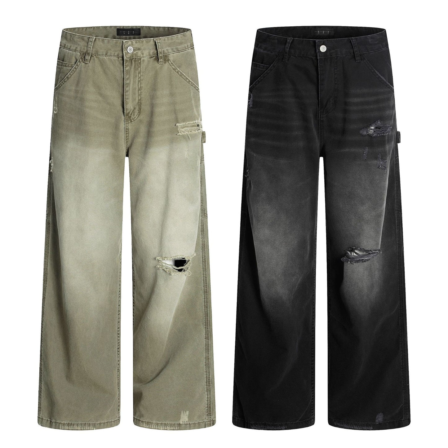 Baggy Retro Tattered Jeans Jeans