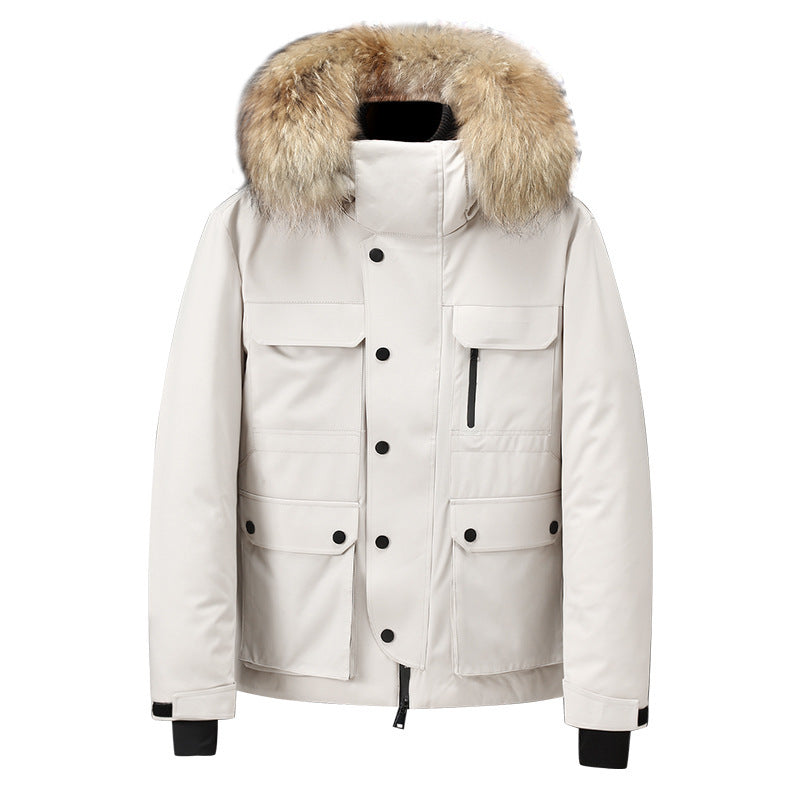 Hooded Down Jacket Thick Warm Coat Fur Collar