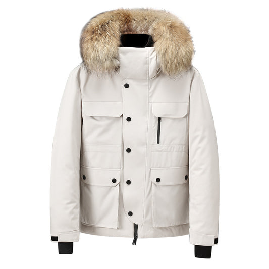 Hooded Down Jacket Thick Warm Coat Fur Collar